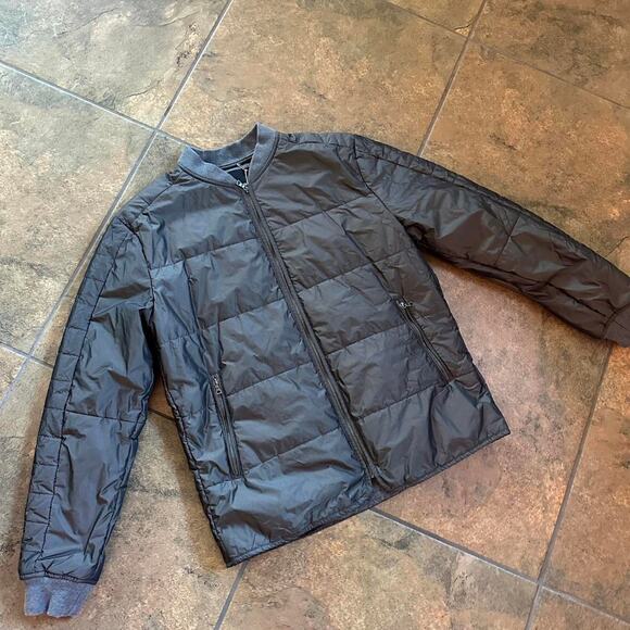Vince Unisex Medium Jacket Gray Olive Green Bomber Jacket, Quilted - Picture 1 of 3